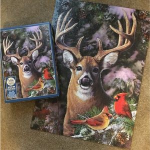 500 Piece Cobble Hill Puzzle with Winter Deer